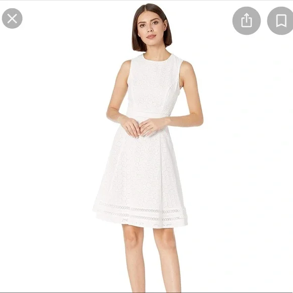 Calvin klein eyelet top fit and flare dress